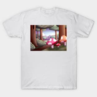 Forest Landscape with Mushrooms T-Shirt